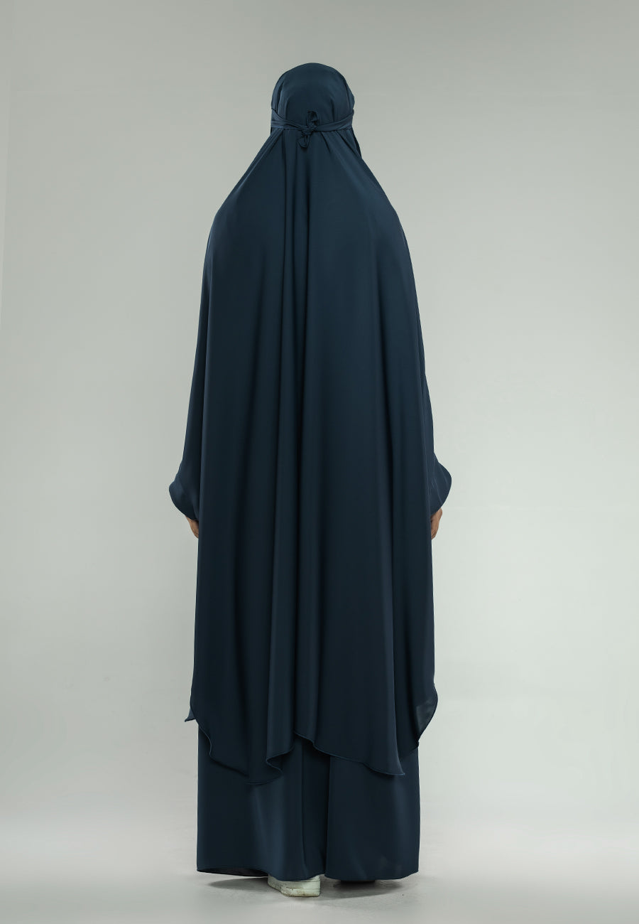 Navy Two-Piece Jilbab With Elasticated Cuff