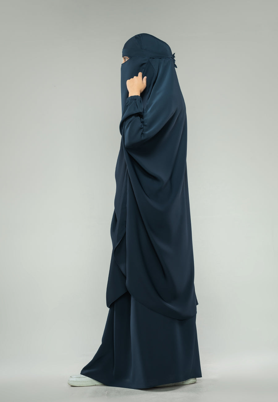 Navy Two-Piece Jilbab With Elasticated Cuff