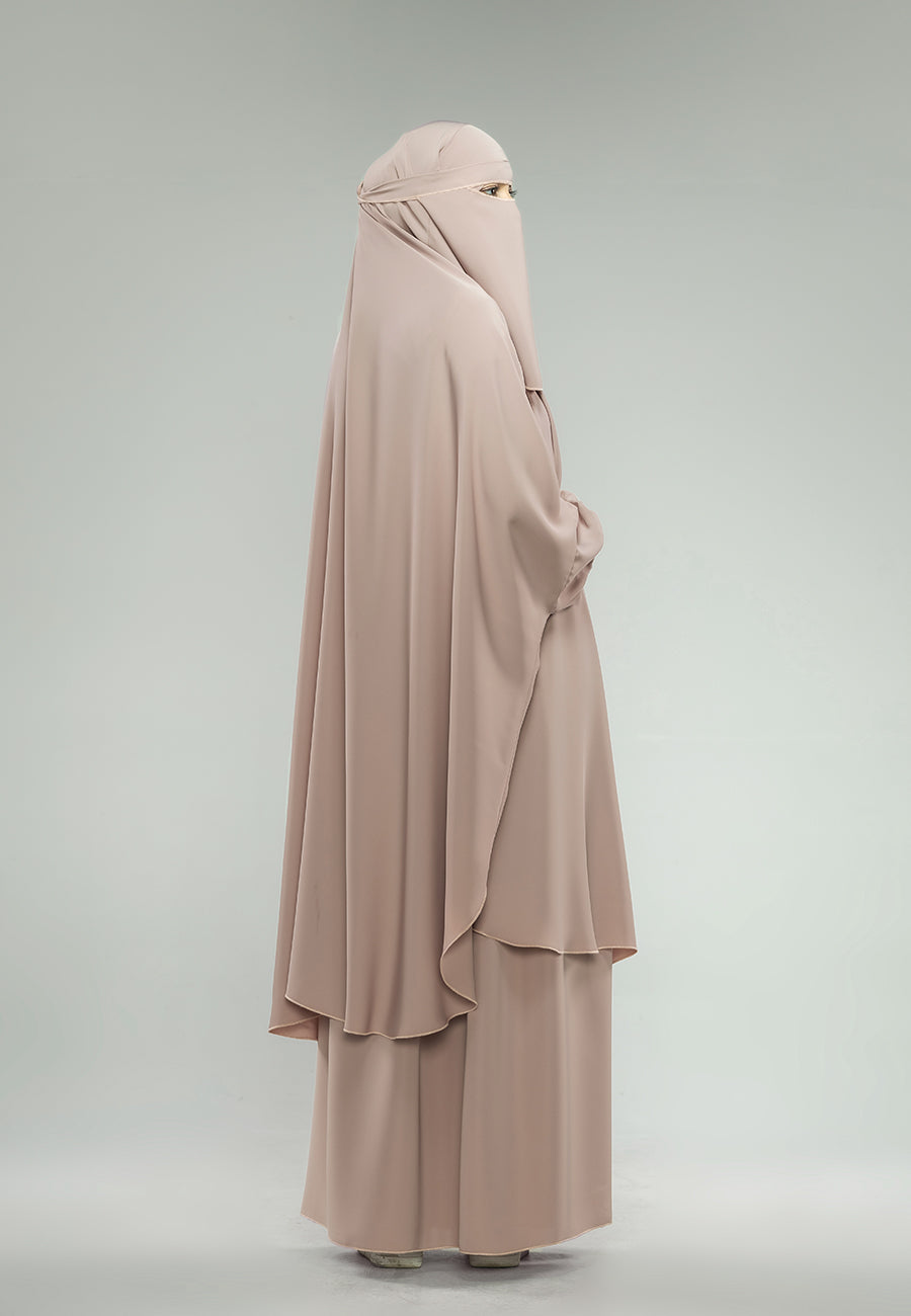 Nude Two-Piece Jilbab With Cuff