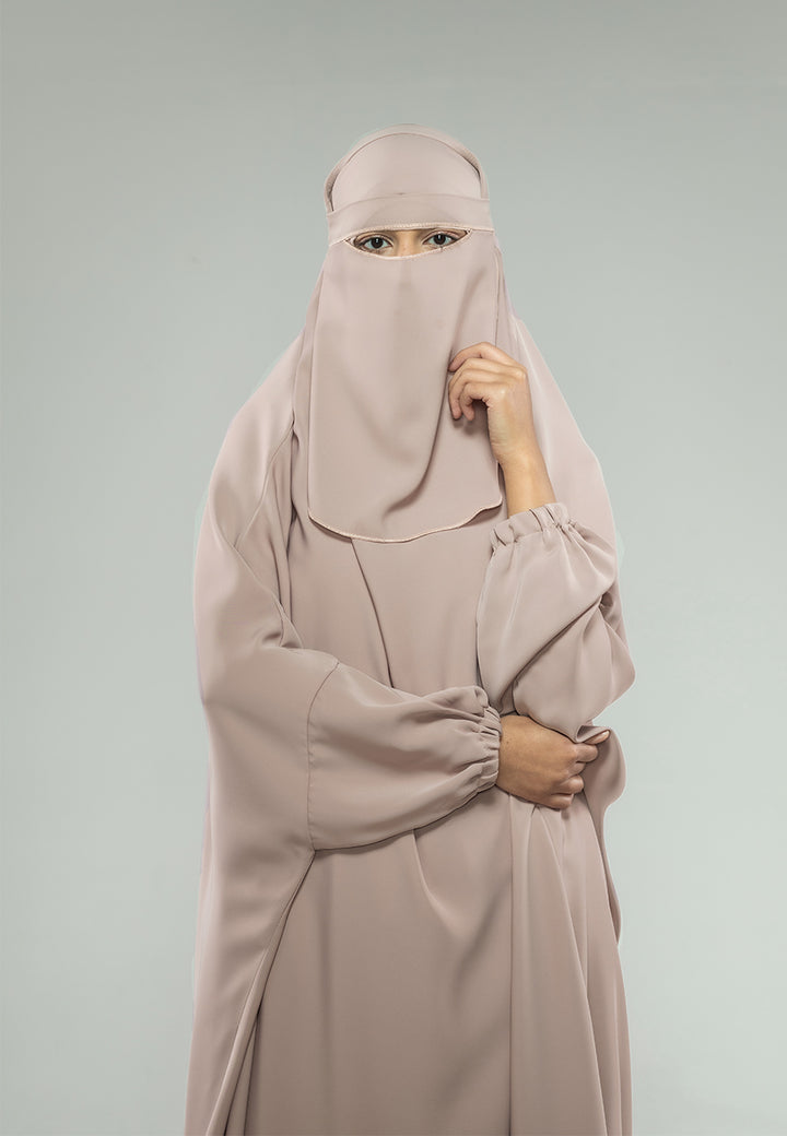 Nude Two-Piece Jilbab With Cuff