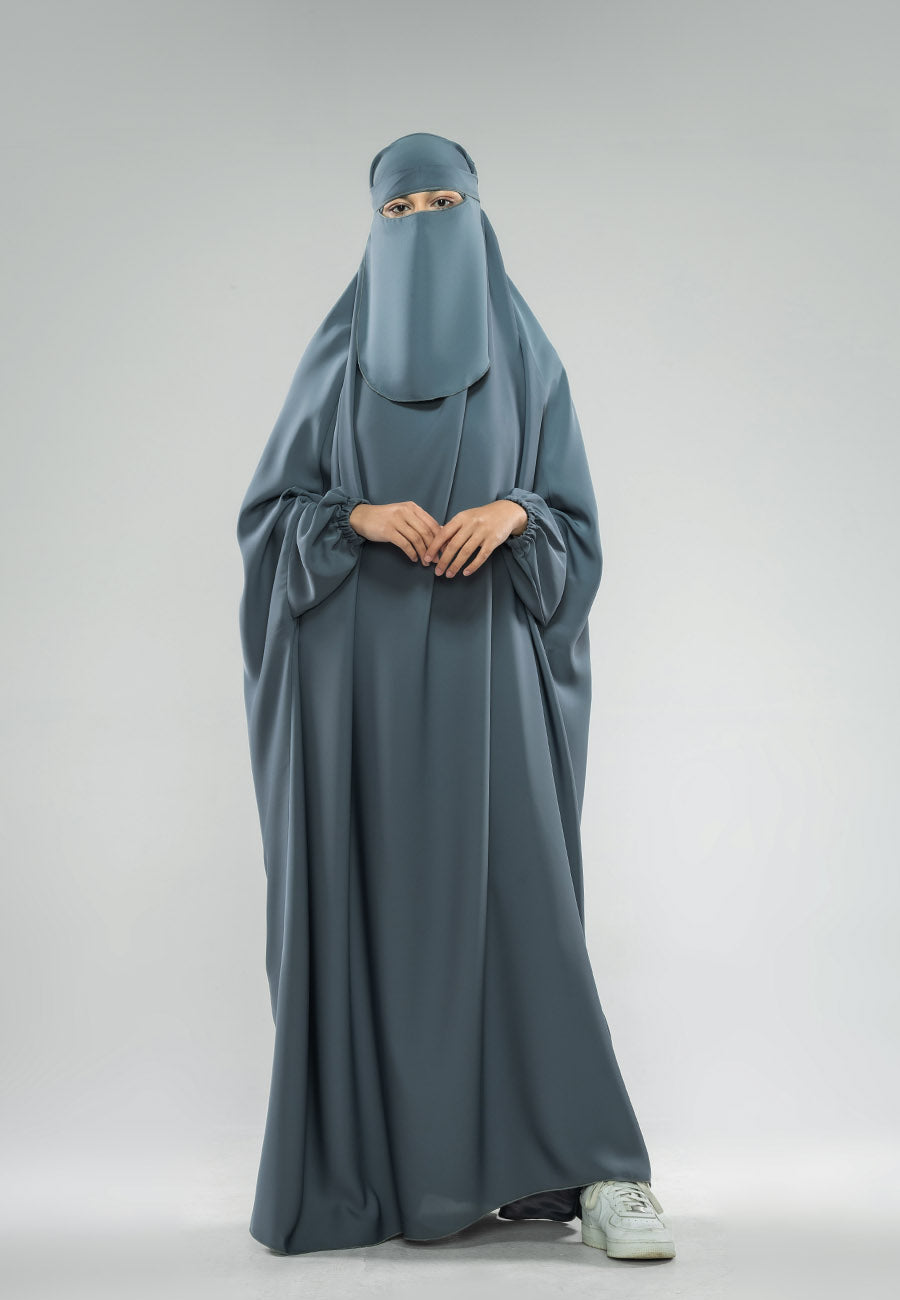 Pebble Grey One-Piece Full Length Jilbab