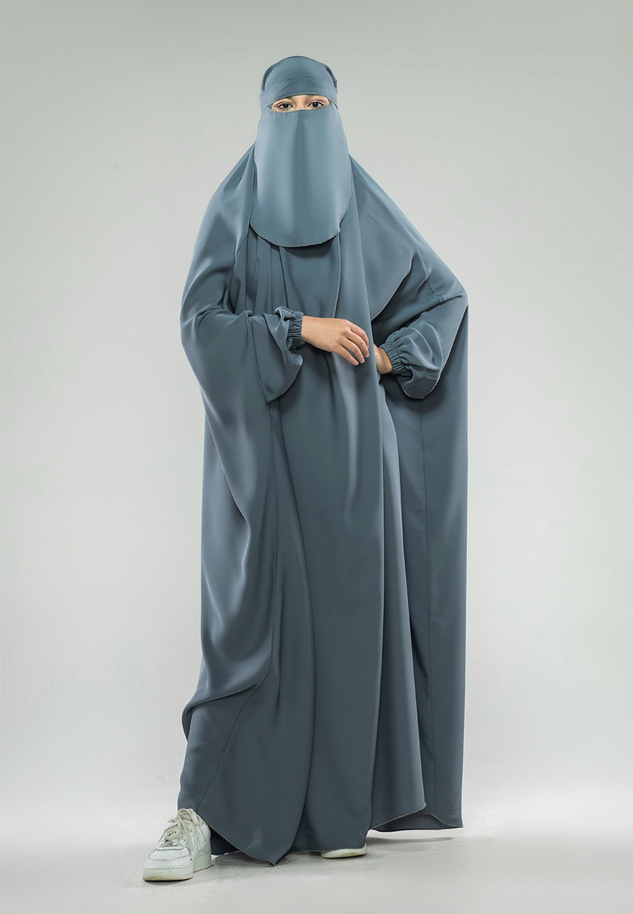 Pebble Grey One-Piece Full Length Jilbab