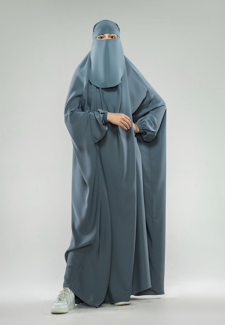 Pebble Grey One-Piece Full Length Jilbab