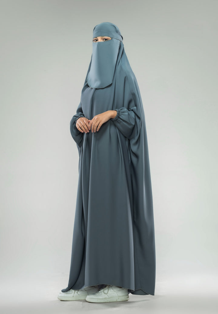 Pebble Grey One-Piece Full Length Jilbab